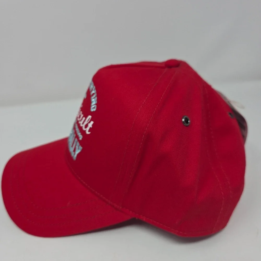 HYP Baseball Cap Mens Crimson Red Hat Embroidered Text Spellout Y2K Apparel NWT